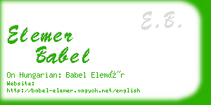 elemer babel business card